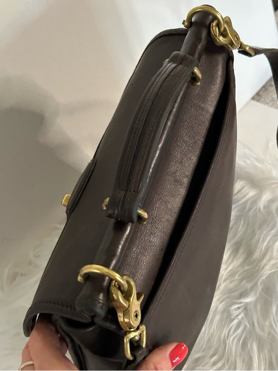 Vintage Coach NYC Station Bag Brown Glove Leather Crossbody Top Handle Rare USA - Picture 9 of 14